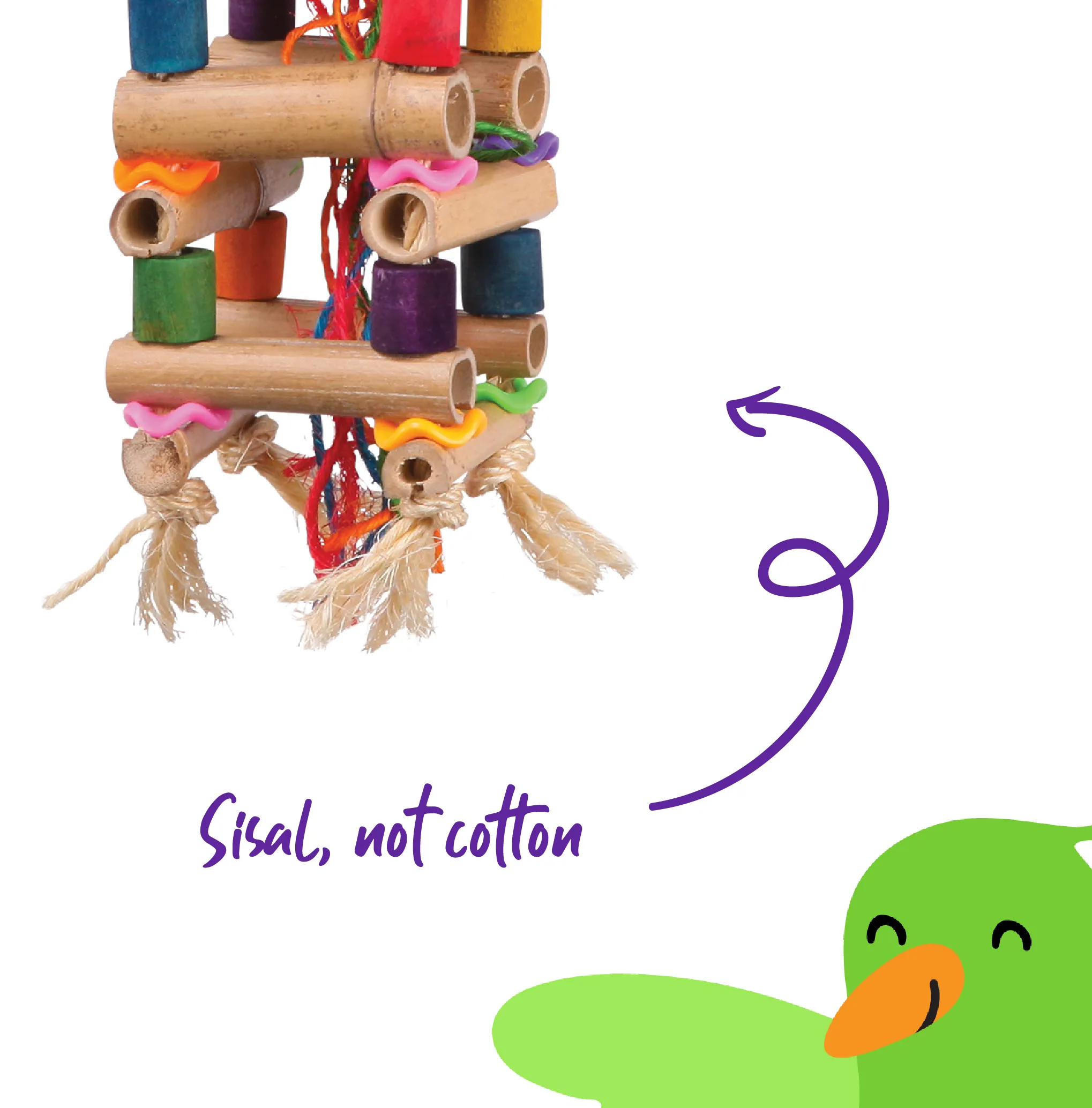 Tower Toy with Sisal & Beads
